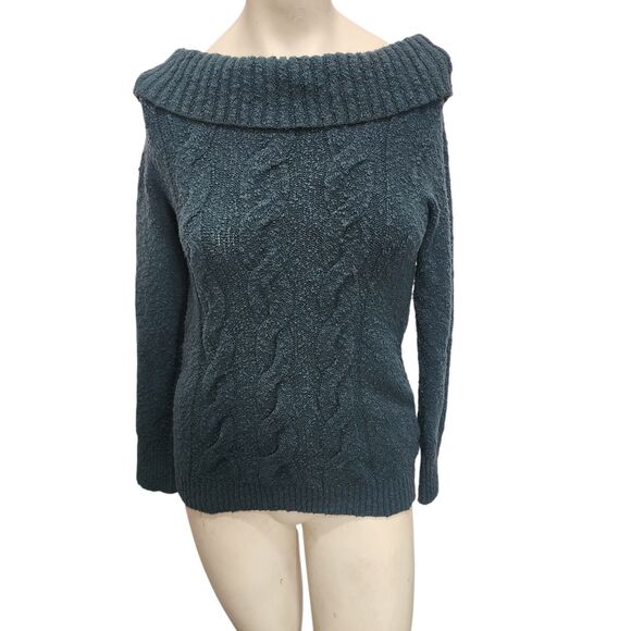 Free People Sweaters - Free People Cable Knit Sweater L Off Shoulder Chunky Slouchy Boho Cozy